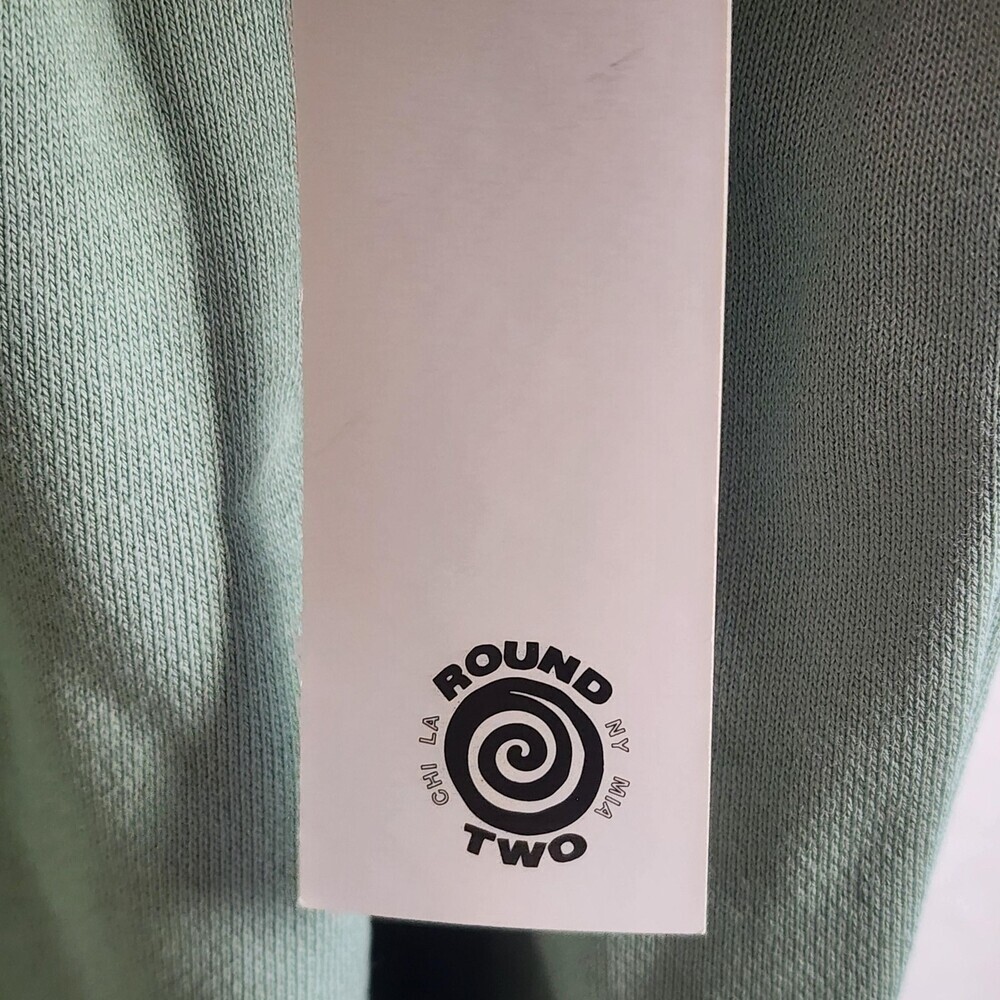Round Two Hoodie Sweatshirt Mens Small Green Pullover R2 Logo Graphic Cotton - Picture 4 of 12